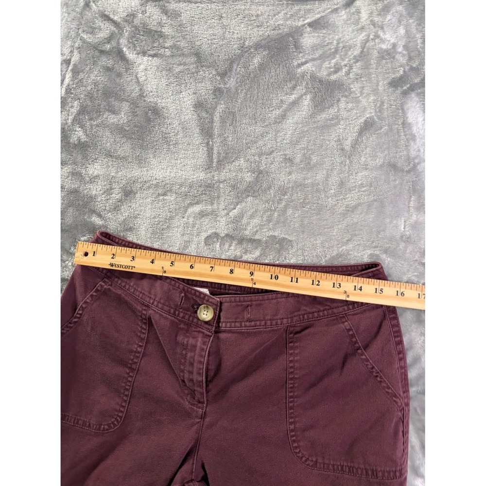 L.L.Bean Favorite Fit Women's Cargo Pants Burgundy Roll Tab Leg Size 6 Petite - Picture 6 of 7